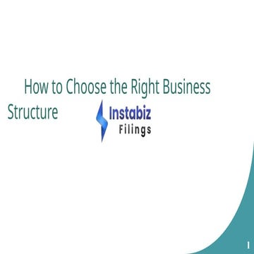 How to Choose the Right Business Structure | PPTX