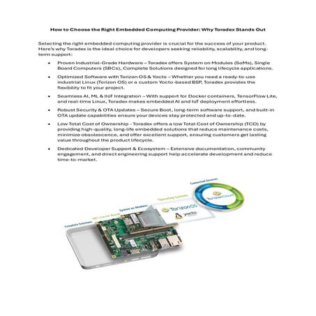 How to Choose the Right Embedded Computing Provider: Why Toradex Stands Out