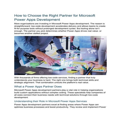Choosing the Best Power Apps Partner: Key Criteria for Success