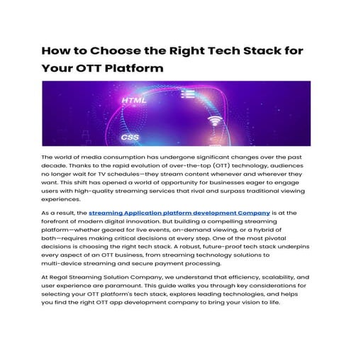 OTT backend development | PPTX