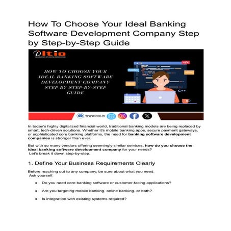 How To Choose Your Ideal Banking Software Development Company Step by Step-by...
