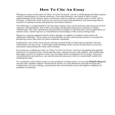 How To Cite An Essay. How to cite sources in an essay examples ...