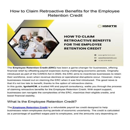 How to Claim Retroactive Benefits for the Employee Retention 