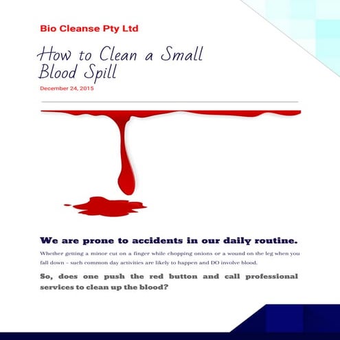 How to Clean a Small Blood Spill