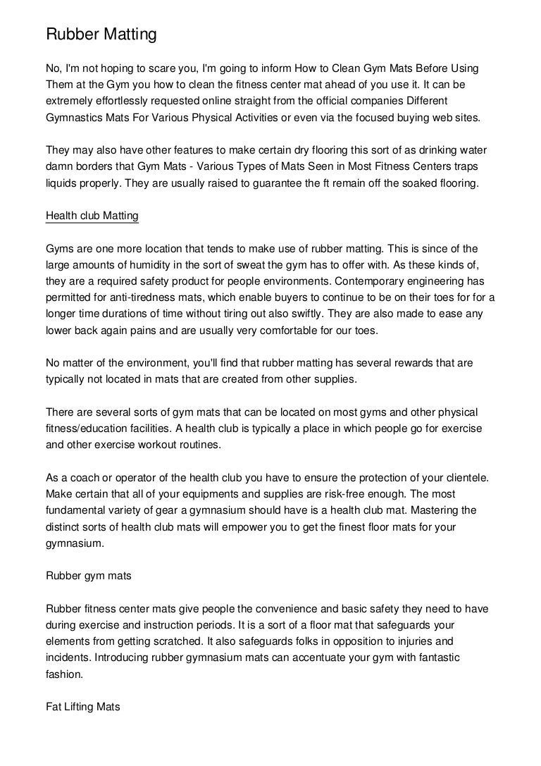 gymnasium matting