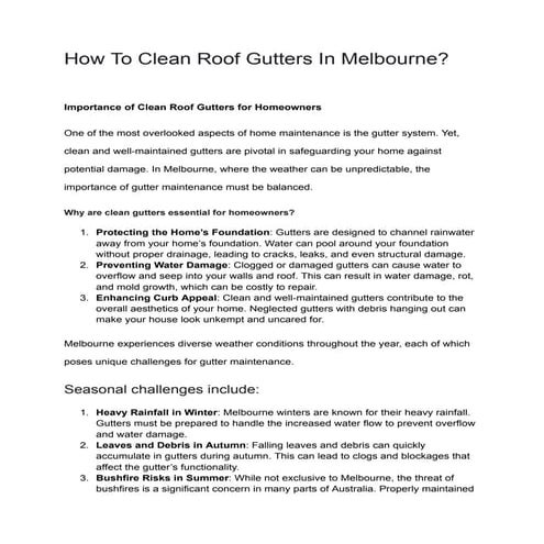 How to clean roof gutters in Melbourne .pdf