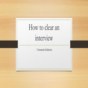 How to clear an interview