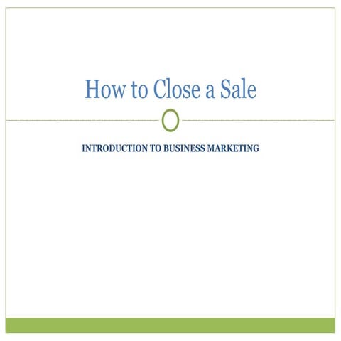How To Close A Sale
