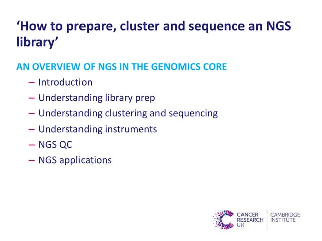 How to cluster and sequence an ngs ...