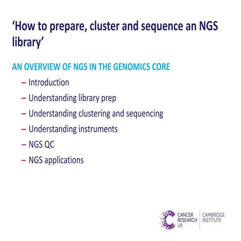 How to cluster and sequence an ngs library (james hadfield160416)