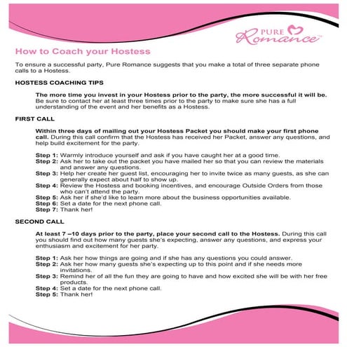 How to coach your hostess | PDF