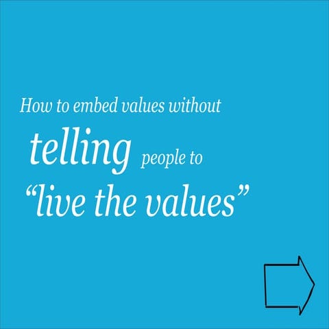 How to communicate values without telling people to 'live the values' 