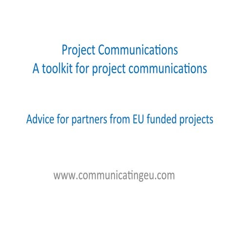 How to communicate your EU funded project