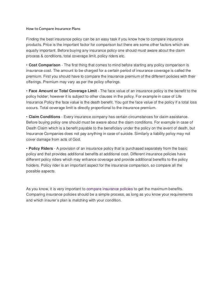 compare auto insurance plans