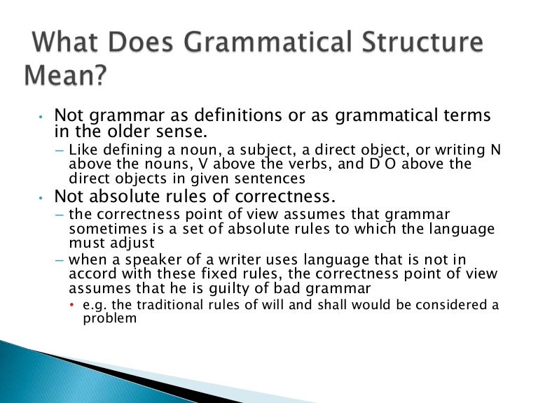 How to compare two grammatical structures