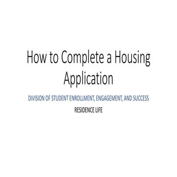 How to Complete a Housing Application