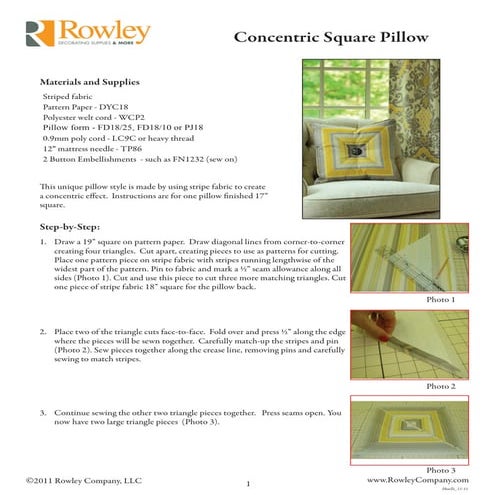 How to Make a Concentric Square Pillow 