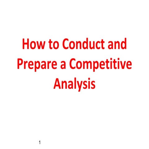 How to Conduct and Prepare a Competitive Analysis