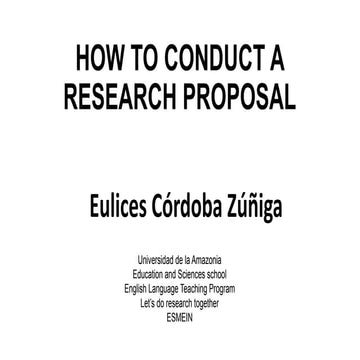 How to conduct a research proposal