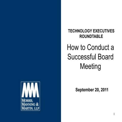 How to conduct a successful board meeting