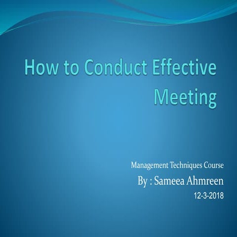 How to conduct effective meeting