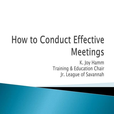 How to conduct effective meetings