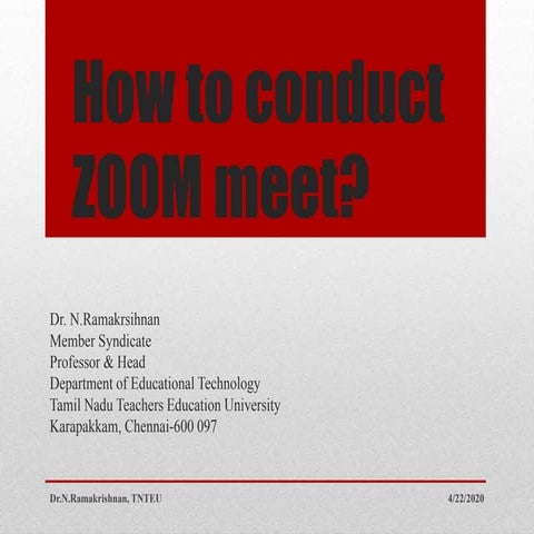 How to conduct zoom meet