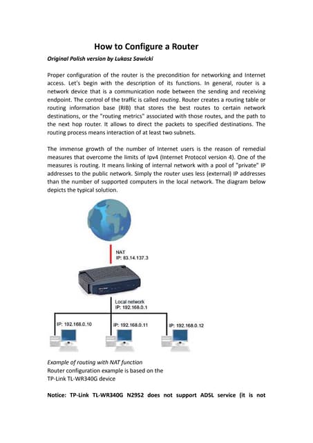 How to configure a router | DOCX