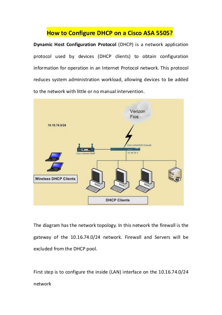 How To Configure Dhcp On A Cisco Asa 5505