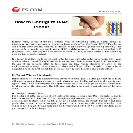How to configure rj45 pinout