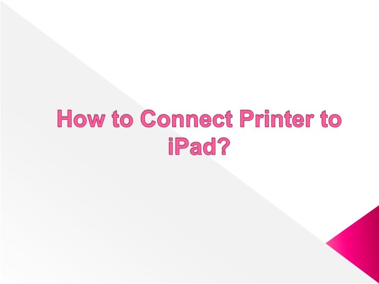 ipad connect printer