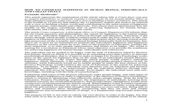 HOW TO CONQUEST HAPPINESS IN HUMAN BEINGS, INDIVIDUALLY AND COLLECTIVELY.pdf
