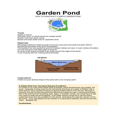How to construct a suimple garden pond