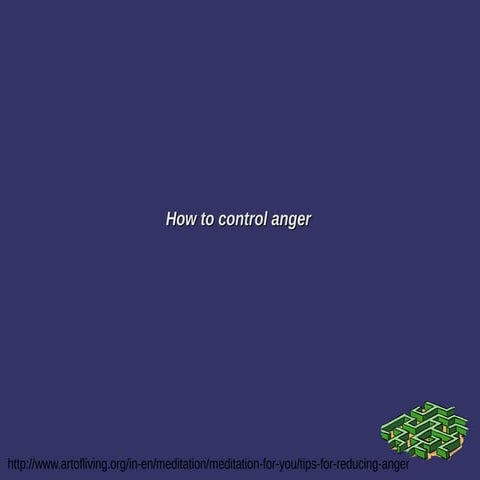 How to control  anger