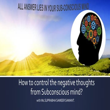 "How to control the negative thoughts from subconscious mind ?"