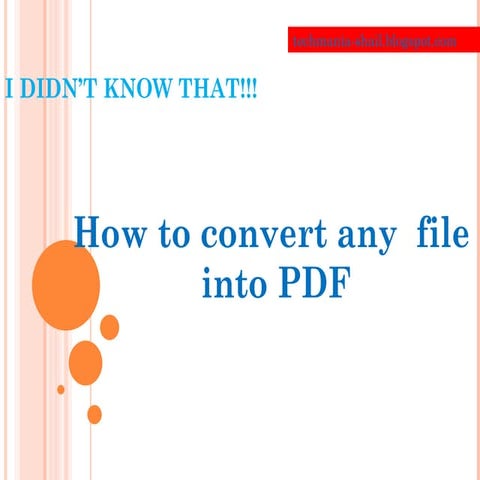 How to convert any file into pdf | PPT