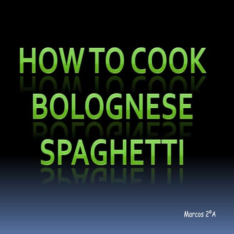 How to cook bolognese spaghetti