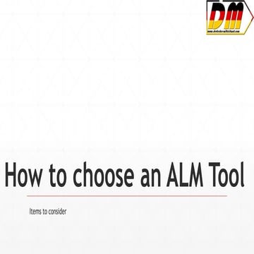 How to choose an ALM tool | PPT