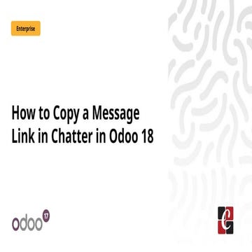 How to Copy a Message Link in Chatter in Odoo 18