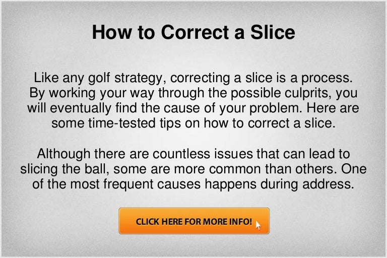 How To Correct A Slice
