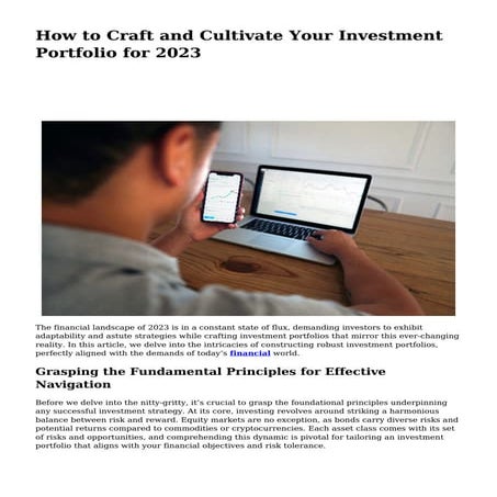 How to Craft and Cultivate Your Investment Portfolio for 2023