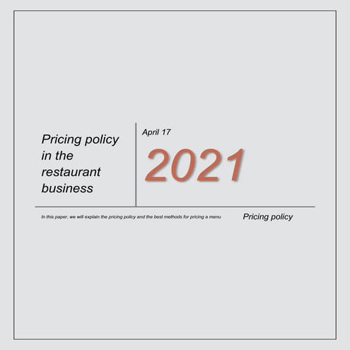 How to creat and pricing recipe