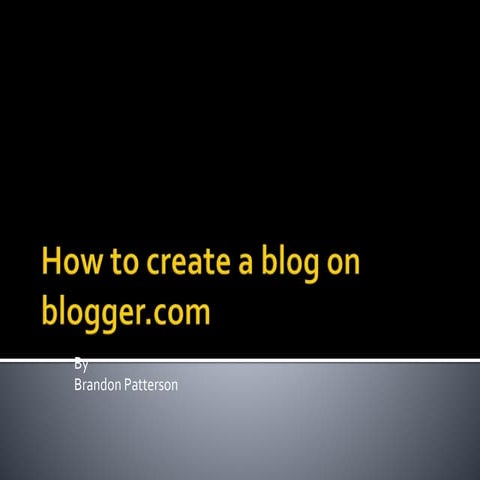 How to create a blog on blogger