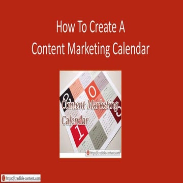 How to create a content marketing calendar | PPTX