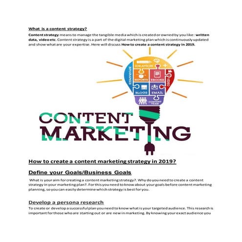 How to create a content strategy in 2019