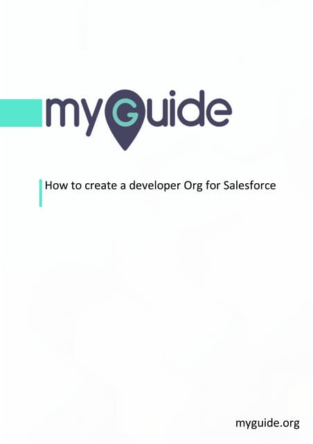 How to create a developer org for salesforce