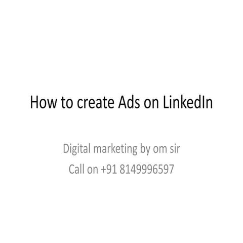 How to create ads on linkedin