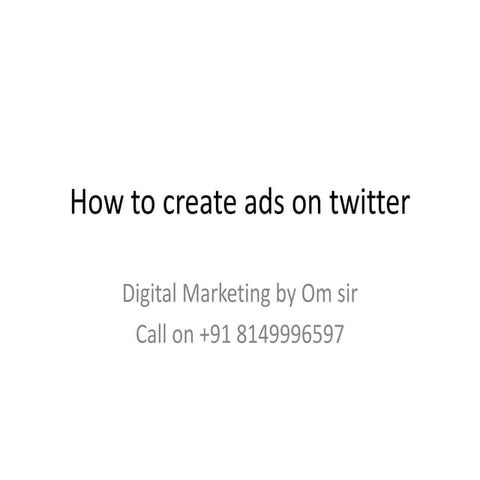 How to create ads on twitter