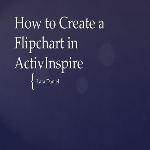 How to create a flipchart in activ inspire