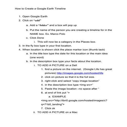How To Create A Google Earth Timeline